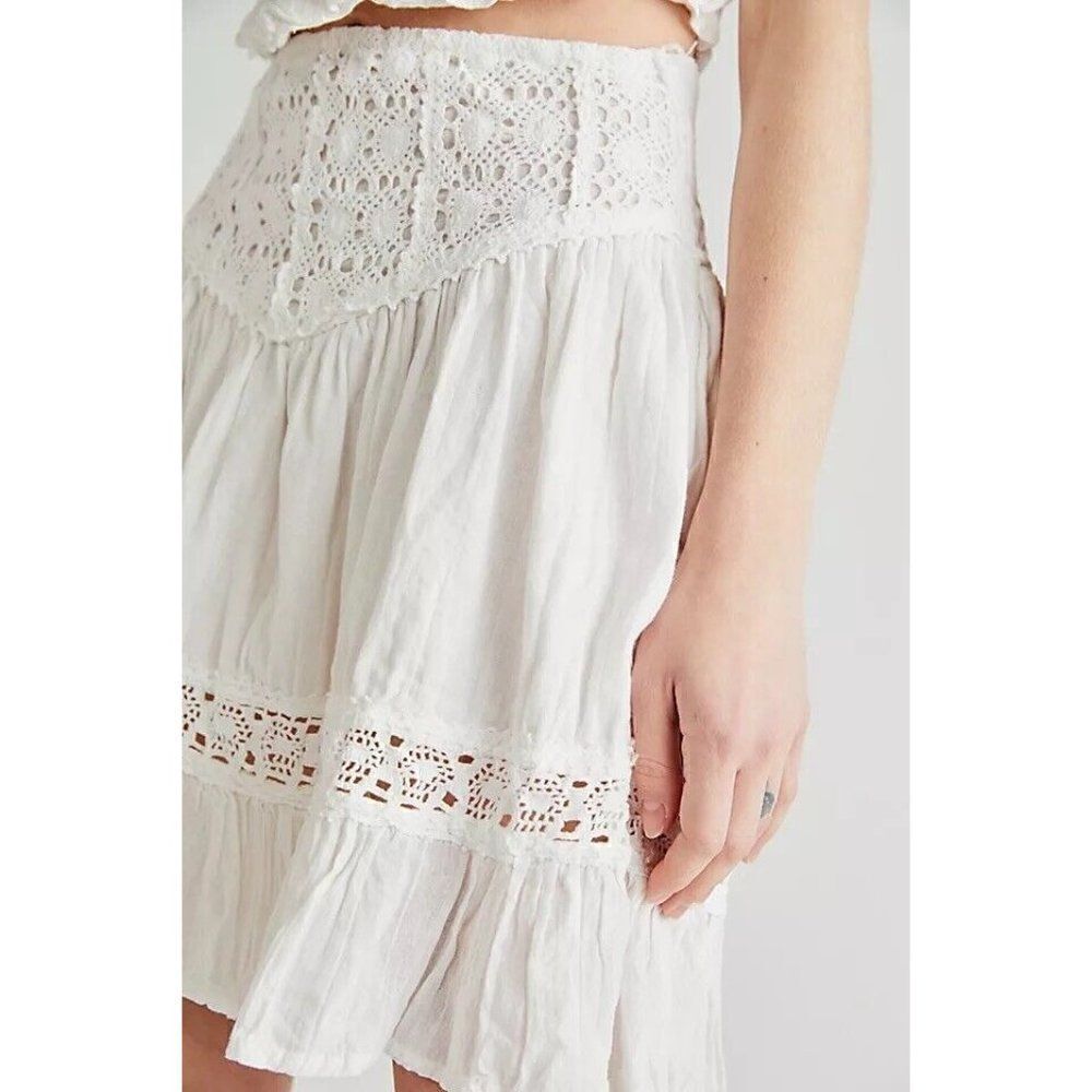NWT FREE PEOPLE X JENS PIRATE BOOTY BREAK ON THROUGH MINI SKIRT IVORY - Picture 6 of 6